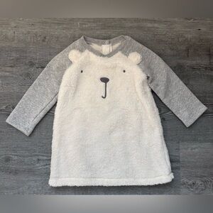 GAP Bear-Themed Kids Nightgown - Gray and Cream. Kid’s size 18-24 months